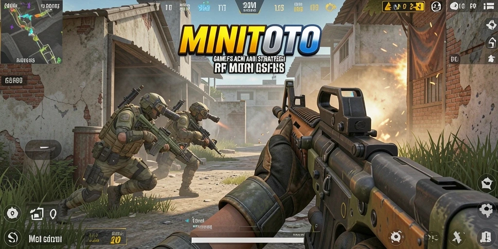 Tangkapan layar dari gameplay MINITOTO penuh aksi FPS.